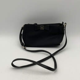 Womens Black Leather Adjustable Strap Inner Pocket Crossbody Bag Purse