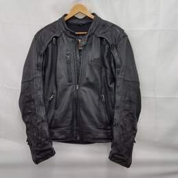 Harley-Davidson Black Leather Motorcycle Jacket Size Large