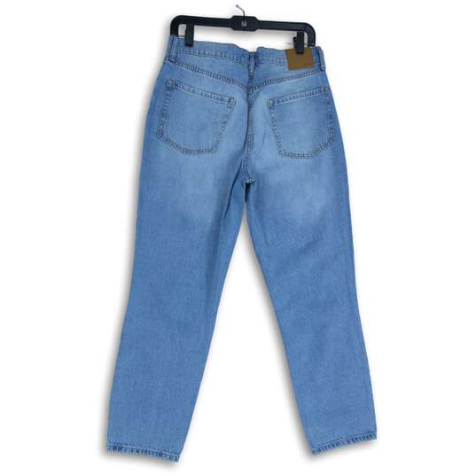 NWT Aeropostale Womens Light Blue Distressed 5-Pocket Design Mom Jeans Size 10 image number 2