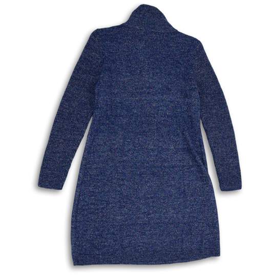 Talbots Womens Blue Knitted Mock Neck Long Sleeve Sweater Dress Size MP image number 2