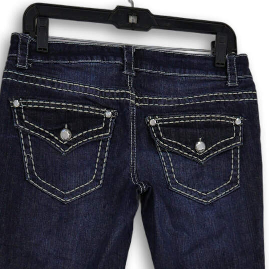 Womens Blue Denim Medium Wash Stretch 5-Pocket Design Skinny Leg Jeans Sz 6 image number 4