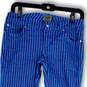 Womens Blue Purple Stripe Pockets Flat Front Skinny Leg Ankle Pants Size 5 image number 3