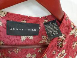 Wm August Silk 100% Silk Red Paisley Motif Sleeveless Button Blouse Sz S alternative image