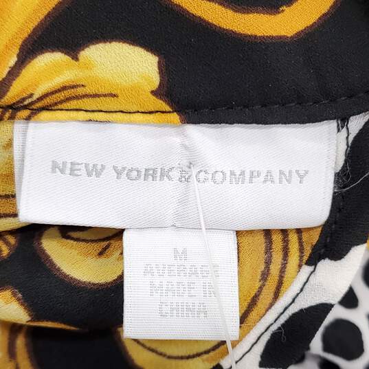 New York & Company Women Yellow Paisley Tank Top M NWT image number 1