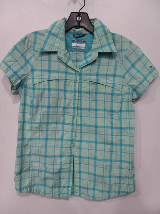 Women’s Columbia Omni-Shade Sun Protection Short-Sleeve Button-Up Shirt Sz M image number 1