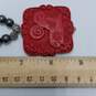 Hematite Faux Cinnabar Carved Asian Reversible Magnetic Clasp 20.5in Pendant Necklace 94.6g image number 6