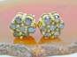 10K Yellow Gold 0.88 CTTW Champagne Diamond Cluster Stud Earrings 1.7g image number 1