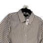 NWT Mens White Brown Stripe Collared Long Sleeve Button-Up Shirt Size XL image number 3