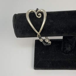 Designer Brighton Silver-Tone Lobster Clasp Cord Open Heart Charm Bracelet