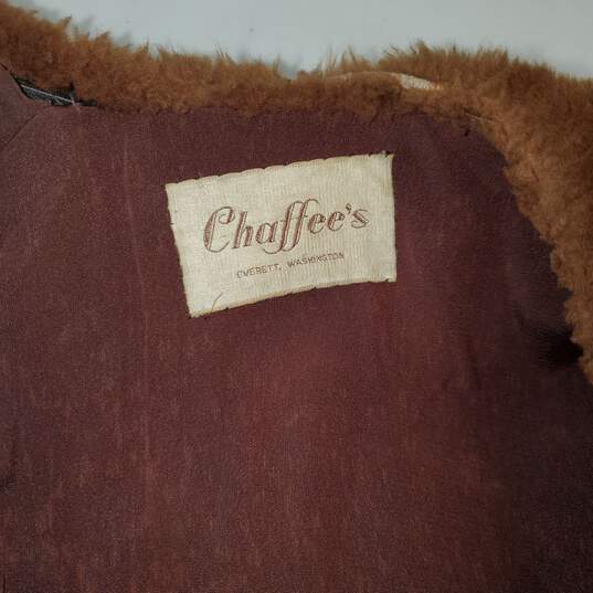 Chaffee's Brown Fur Overcoat Jacket No Size Tag image number 3