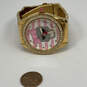 Designer Betsey Johnson Gold-Tone Rhinestone Round Dial Analog Wristwatch image number 2