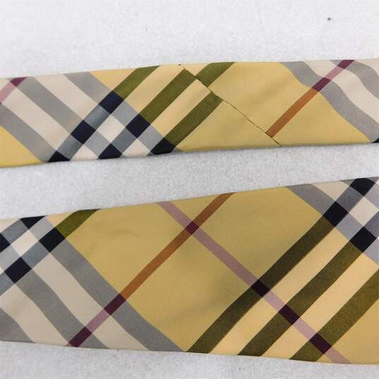 BURBERRY London Men's Yellow House Check Silk Necktie Tie with COA image number 14