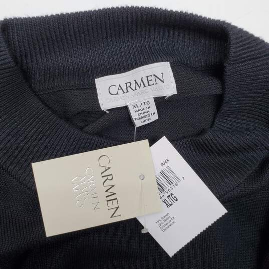 Carmen Marc Valvo Black Long Sleeve Pullover Sweater NWT Size XL image number 3