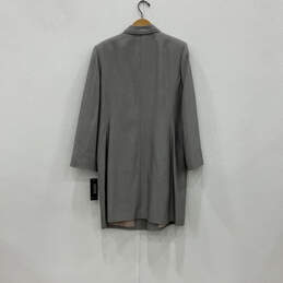 NWT Womens Gray Long Sleeve Collared Pockets Button Front Trench Coat Sz 16 alternative image