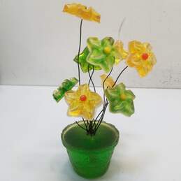 2  Lucite Wired Floral Sculptures  Vintage Acrylic Possible Flowers alternative image