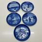 Set of 5 Vintage Royal Copenhagen Blue Plates Winter Twilight holiday image number 1