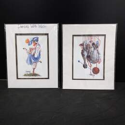 Pair of Original Art Prints by Conni Togel of Sheep