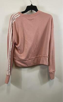 NWT Adidas Womens Pink Long Sleeve Cropped Pullover Sweatshirt Size Medium alternative image