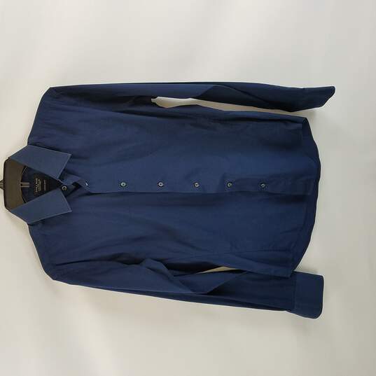 Zara Man Button Up Size M Navy Blue image number 1