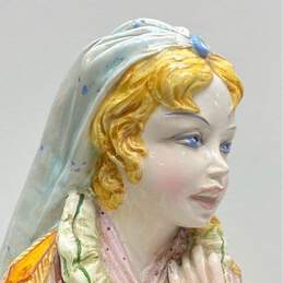 Porcelain Statue 18 inch Handcrafted Girl with Flowers Vintage /Pottery/Italy alternative image