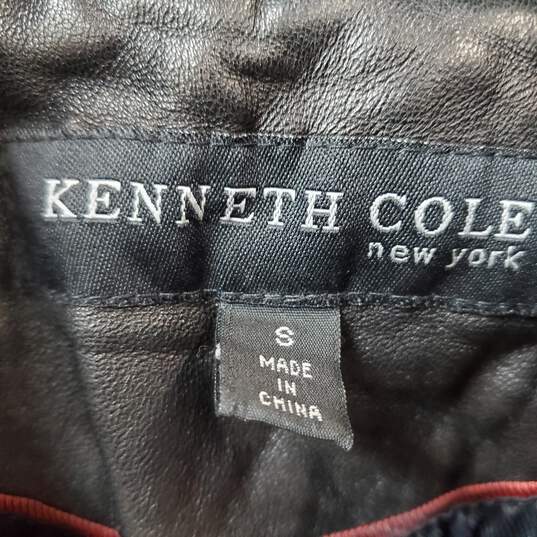 Kenneth Cole New York Black Leather Coat Women's SM image number 4