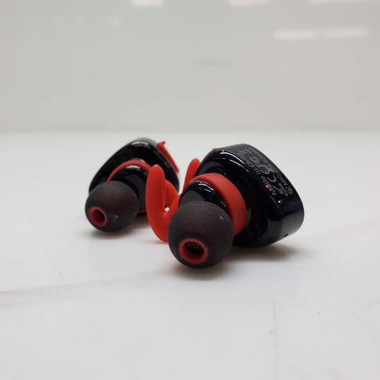 Red and Black Bluetooth Earbuds image number 2