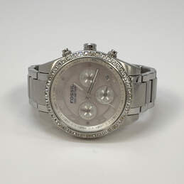 Designer Fossil CH2542 Silver-Tone Chronograph Bling Rhinestone Wrist Watch