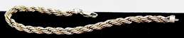 Artisan Sterling Silver & 14K Yellow Gold Accented Chunky Twisted Rope Chain Bracelet 14.7g