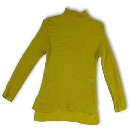 Womens Yellow Long Sleeve Mock Neck Knitted Pullover Sweater Size S