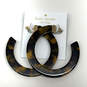 Designer Kate Spade Gold-Tone Tortoise Hoop Earrings With Dust Bag image number 1