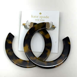Designer Kate Spade Gold-Tone Tortoise Hoop Earrings With Dust Bag