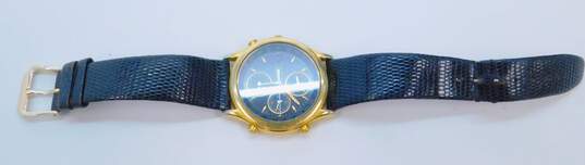 Men's Seiko Quartz World Timer 5T52-6A39 Black Lizard & Gold Tone Chronograph Watch image number 2