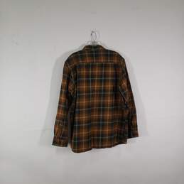 Mens Plaid Loose Fit Collared Long Sleeve Chest Pockets Button-Up Shirt Size L alternative image