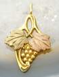 10K Yellow & Rose Gold Grapes Etched Leaves & Vines Pendant 1.2g image number 5