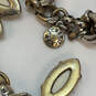 Designer J. Crew Gold-Tone Chain Ivory Crystal Cut Stone Statement Necklace image number 4