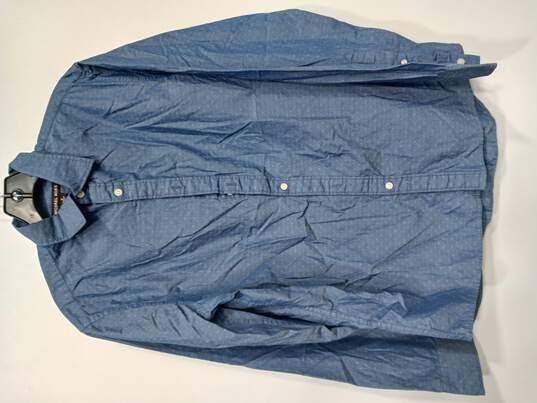 Men's Blue Long Sleeve Button Up Shirt Size M image number 1