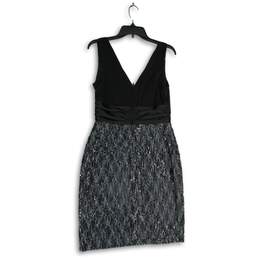 NWT Dressbarn Womens Black Surplice Neck Sleeveless Back Zip Sheath Dress Sz 10 alternative image