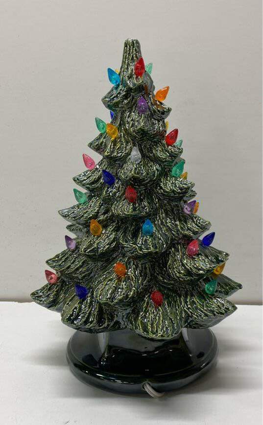 Vintage Ceramic Christmas Tree 13 inch Tall Light Up Table Top Seasonal Décor image number 4