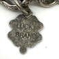 Designer Lucky Brand Two-Tone Leather Strand Hook Clasp Pendant Necklace image number 3