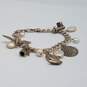 Sterling Fw Pearl Ocean Motif & Charms 6 1/2 Inch Bracelet 25.9g image number 1