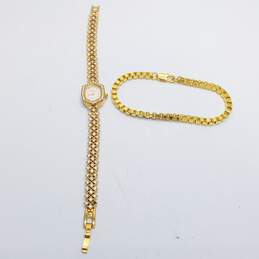 Vintage Parmax Gold Tone Crystal Case and Bracelet plus Box linked Bracelet Collection