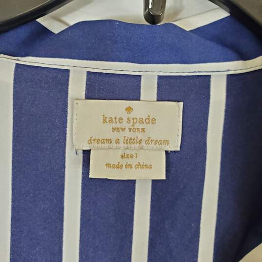 Kate Spade Women Blue Striped Pajamas 2 Pc Set Sz 1 image number 3