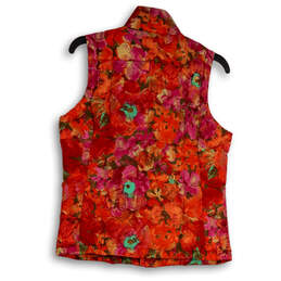 Womens Multicolor Floral Sleeveless Mock Neck Full-Zip Puffer Vest Size XS alternative image