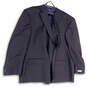 Mens Black Pinstripe Long Sleeve Notch Lapel Two Button Blazer Size 60R/54W image number 1