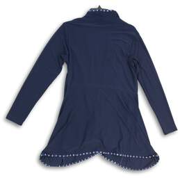 Sympli Womens Blue White Long Sleeve Open Front Cardigan Sweater Size 10 alternative image