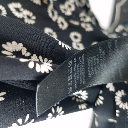ASOS Flower Print Dress S Black White image number 4