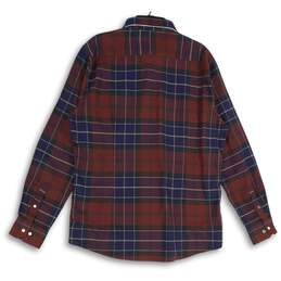 NWT Barbour Mens Navy Blue Maroon Plaid Long Sleeve Button-Down Casual Shirt L alternative image