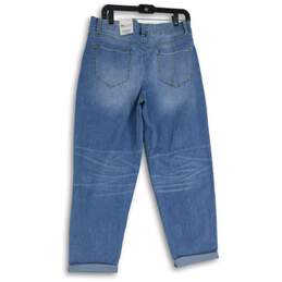 NWT INC Womens Blue Brown Denim Distressed Boyfriend Jeans Size 12/31 alternative image