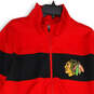 NWT Mens Red Black Chicago Blackhawks Long Sleeve Full-Zip Jacket Size XL image number 3