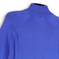 Mens Blue Mock Neck Long Raglan Sleeve Pockets Full-Zip Jacket Size Small image number 4